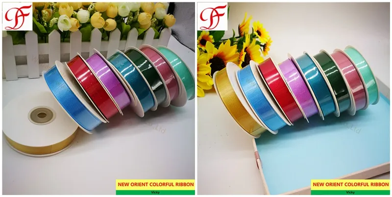 1/8"~2" Solid Colors Grosgrain Ribbon Satin Double/Single Face Gingham Metallic Taffeta Hemp Gingham Ribbon Sheer Organza Ribbon with High Quality