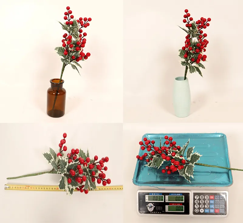 15cm Present Topper 3pk Christmas Decoration Gifts Simulation of Red Fruit Cuttings Christmas Tree Decor