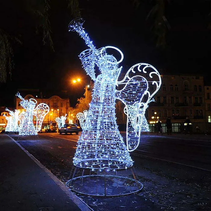 3D Acrylic Angel Sounding Trumpet for Theme Park Hotel Shopping Mall Hall