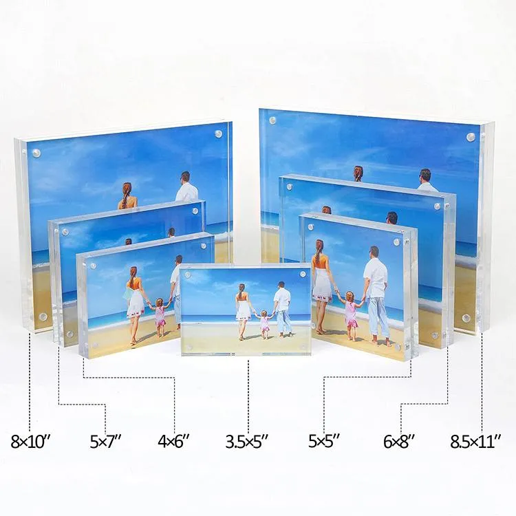 Acrylic 5X7 Picture Frames Horizontal Magnetic Double Sided Photo Frame