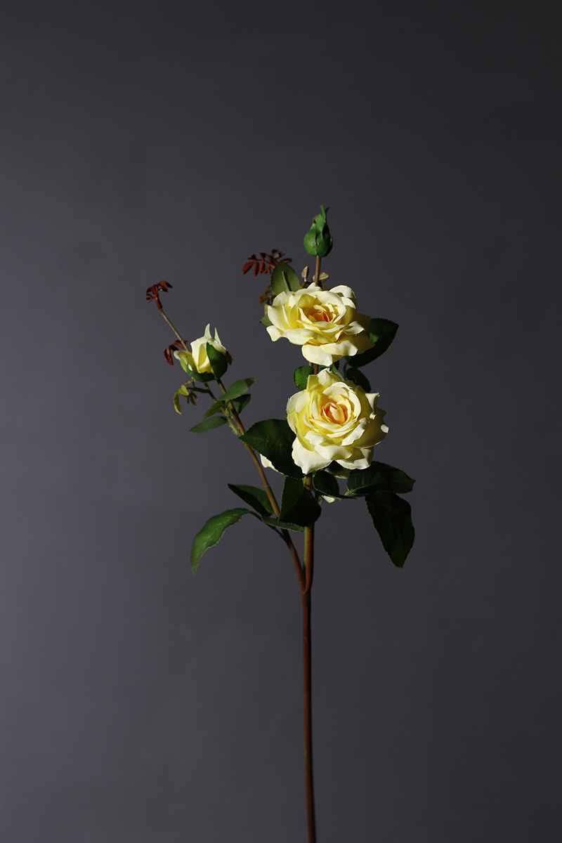 Artificial Peony with Leaves on Single Branch