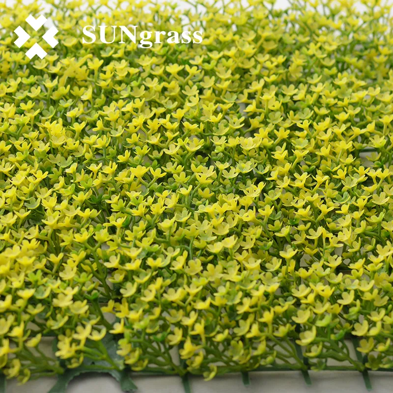 Artificial Yellow Flower Wedding Scene Foliage Backdrop Fake Grass Wall Decor Nice