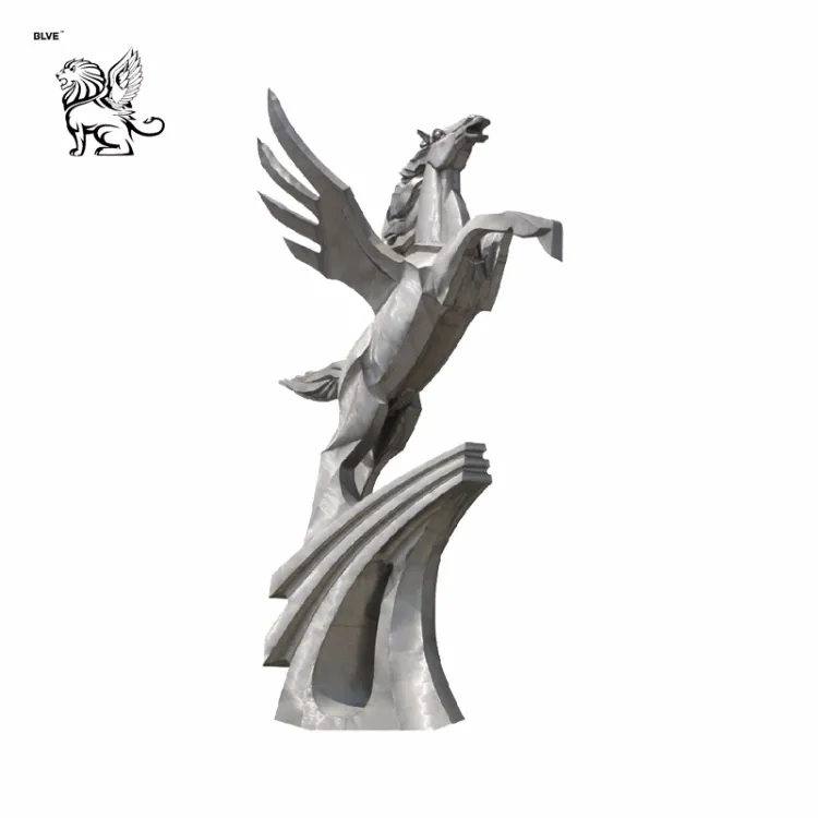 Artwork Abstract Stainless Steel Pegasus Flying Horse Sculpture Sssm-64