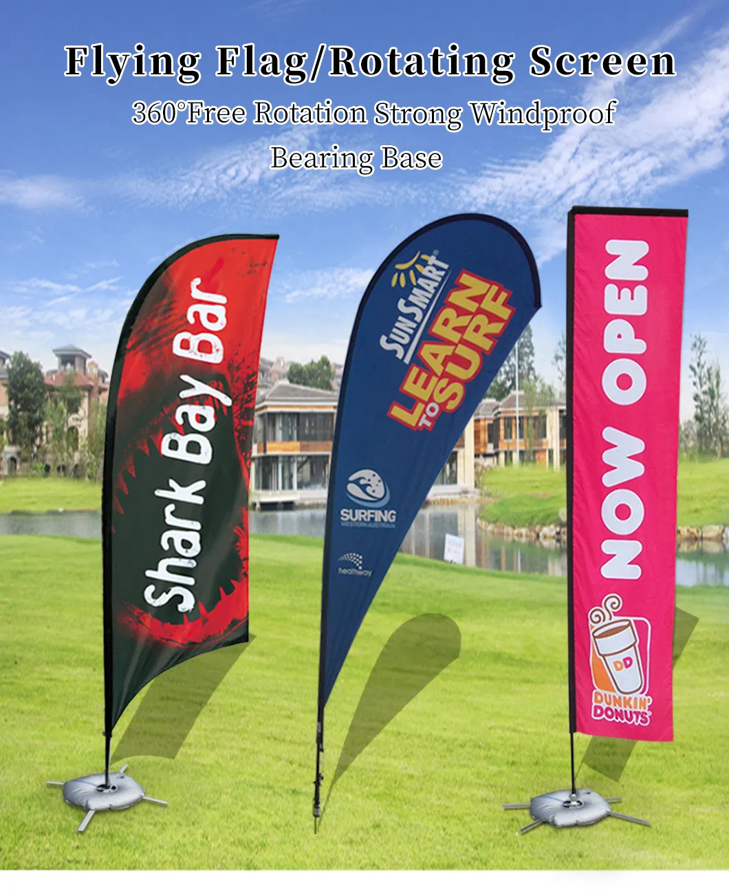 Auto Show Flag Banner Advertising Kit Bow Printing Flying Banner Feather Swooper Flag Signs