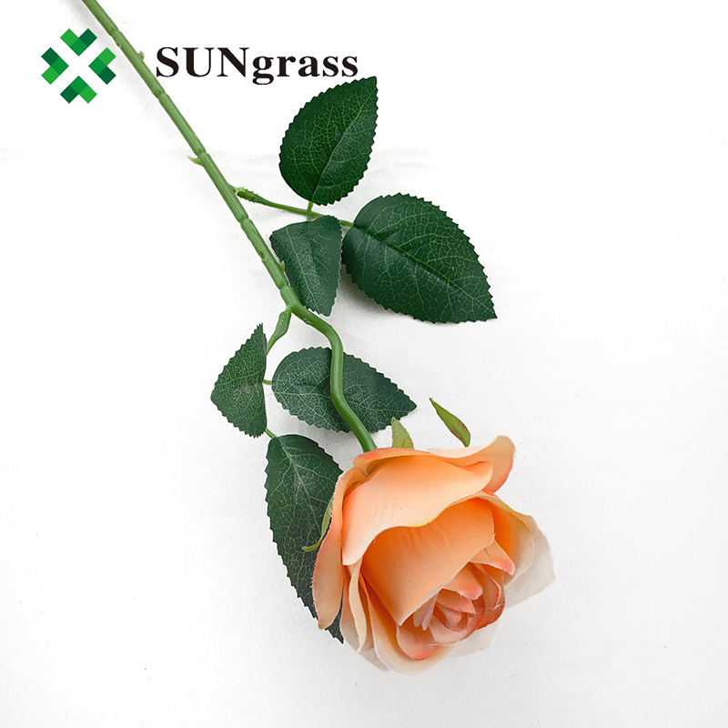 Best Selling Artificial Rose Flower Orange Color Real Touch Looking for Home Wedding All Occasions Decor