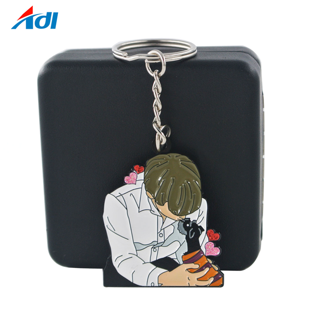 Cartoon Bts Custom Keychain No Minimum Order Cute Gift Custom Logo Metal Zinc Alloy OPP Bag Gold Plating Round 50 Pieces Cn; Gua