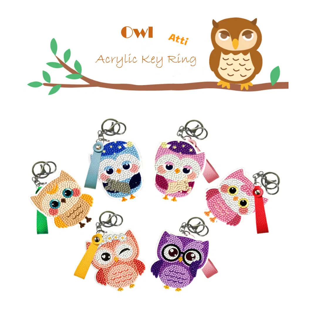 Cartoon Owls 5D DIY Diamond Painting Diamond Beads Art Painting for Bag Decoration