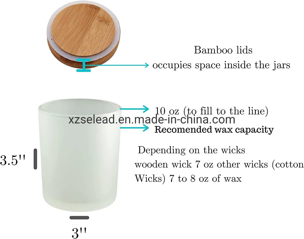 Custom Customized Design Unique Solid Colored Frosted White 8oz 300ml Empty Candle Jars with Wooden Lid