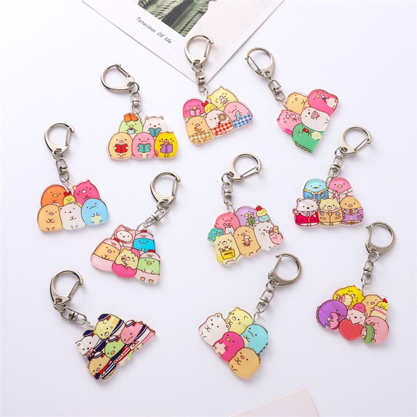 Fashion Gifts Animal Key Chain Anime Around The Secondary Charm Custom Schoolbag Decoration Acrylic Keychain