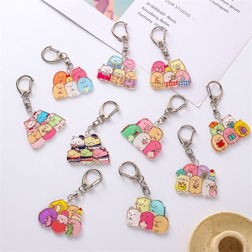 Fashion Gifts Animal Key Chain Anime Around The Secondary Charm Custom Schoolbag Decoration Acrylic Keychain