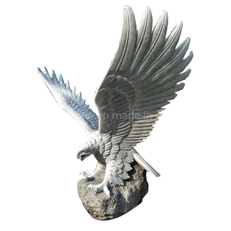 Garden Decor Modern Art Polish Stone Marble Granite Eagle Statue Sculpture with Wings