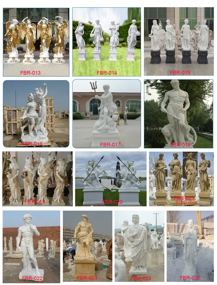 Garden Decoration White Marble Stone Four Seasons God Statue Sculpture