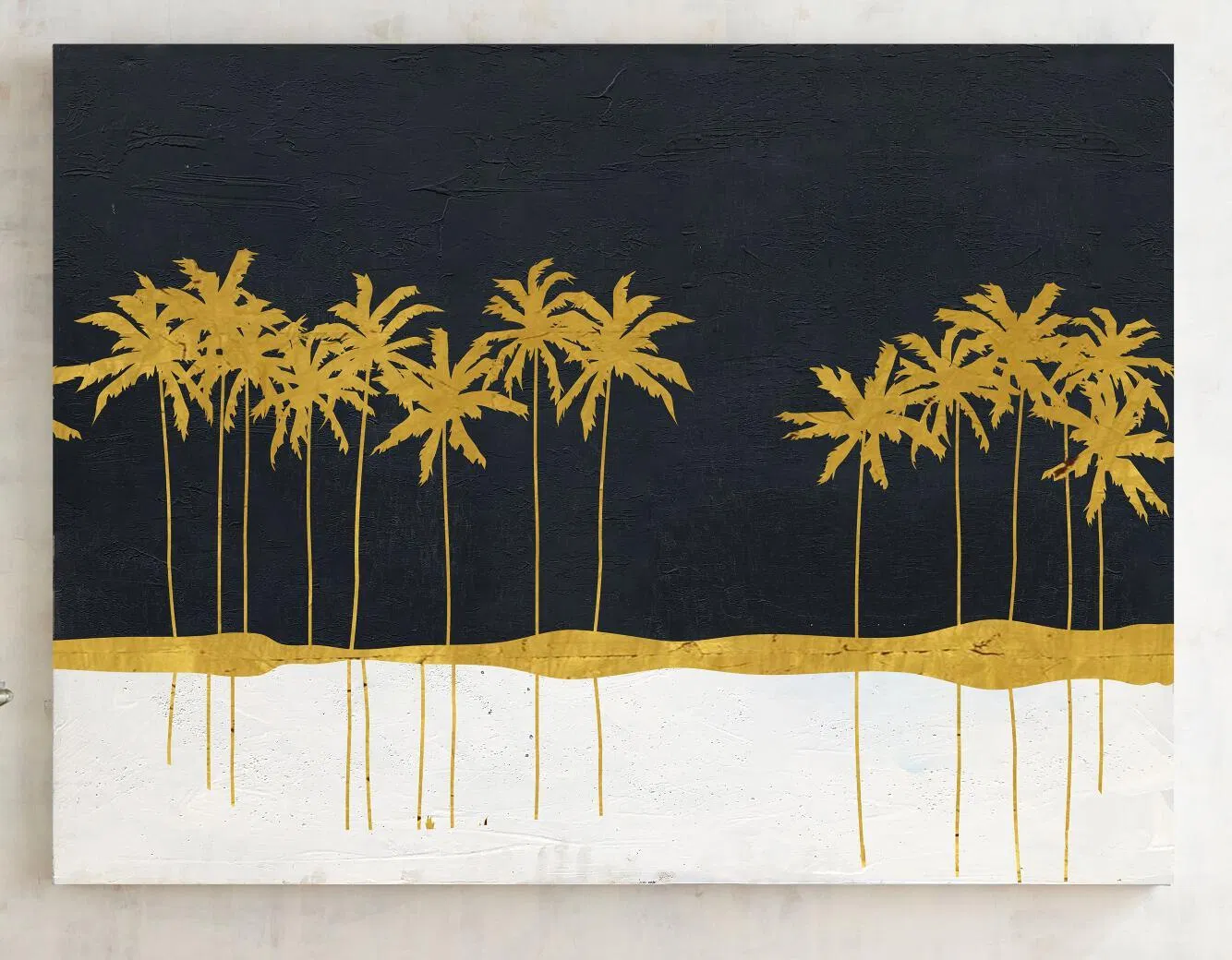 Gold Palm Tree Oil-Painting for Wall Art