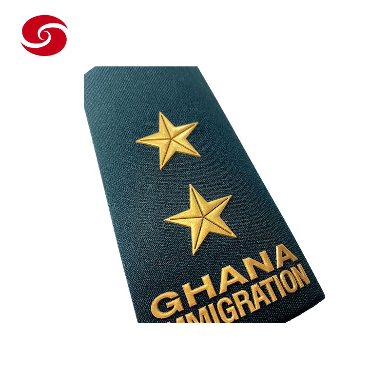Green Africa Military Inspection Parade Officer Dress Uniform Rank Shoulder Army Print Badge Silica Gel Epaulette Epaulet
