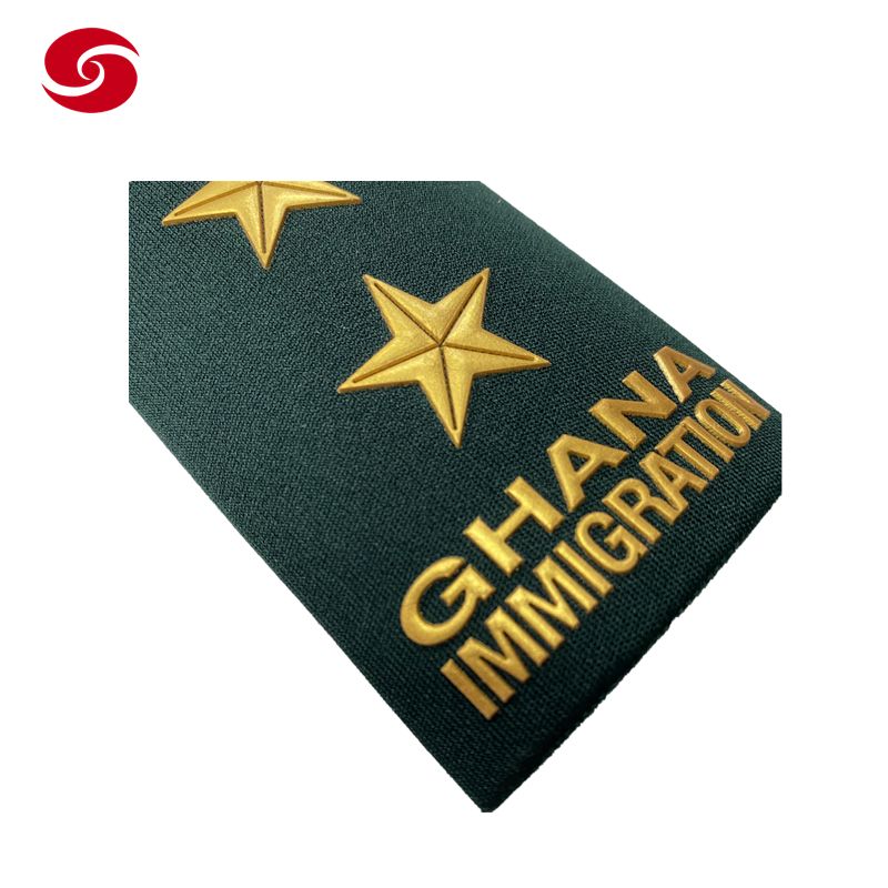 Green Africa Military Inspection Parade Officer Dress Uniform Rank Shoulder Army Print Badge Silica Gel Epaulette Epaulet