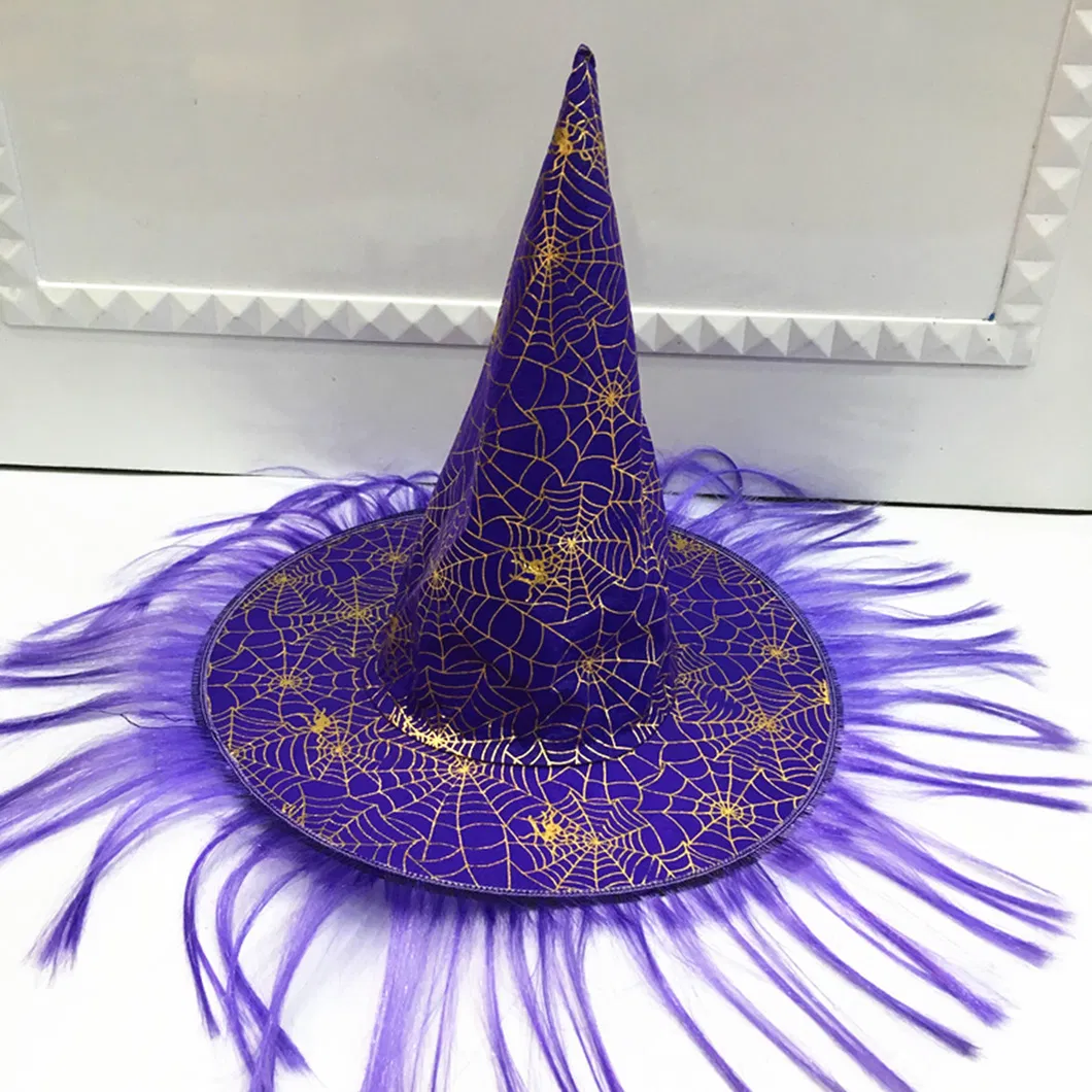 Halloween Hat Masquerade Dress up Wizard Hat Pumpkin Bronzing Hat