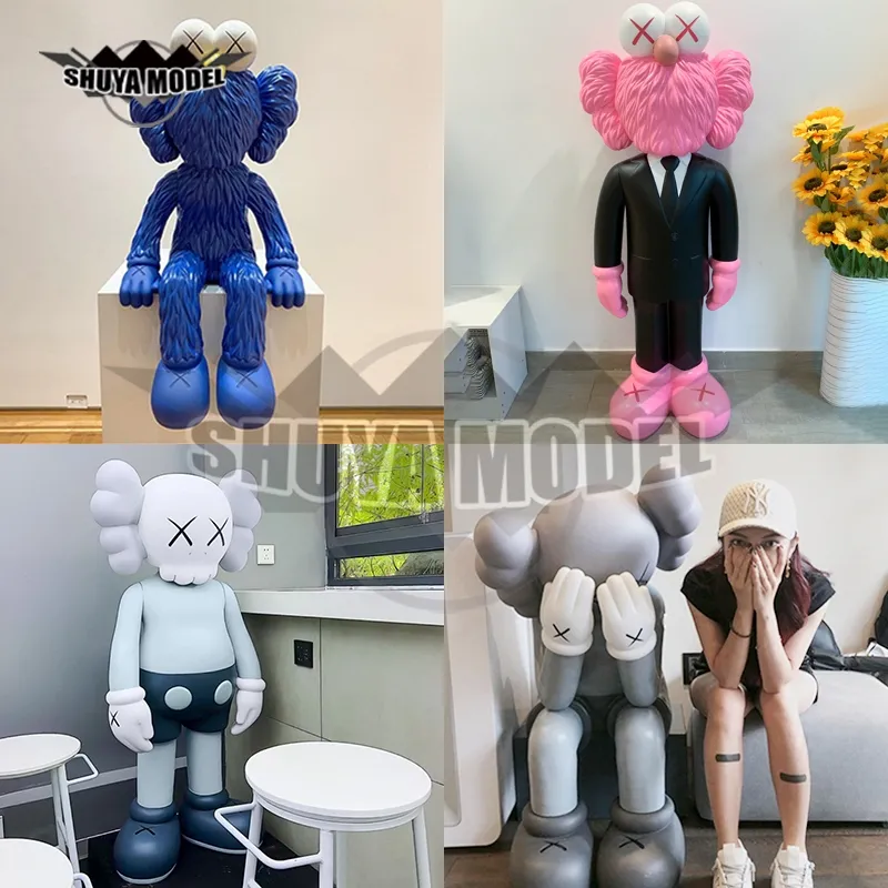 Hand Crafted Good Quality Electroplate Street Pop Art Shopping Mall Decoration Kaw Rabbit Statue
