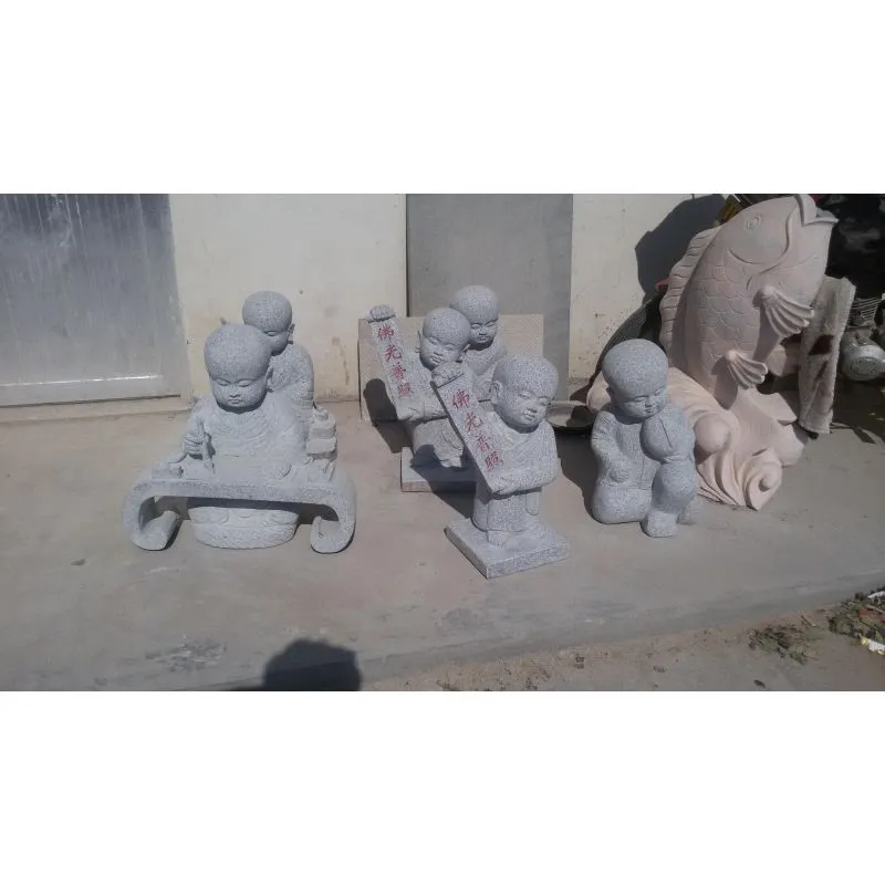Handmade Little Monk Stone Statue Figure Carving Stone Figures for Garden Decoration