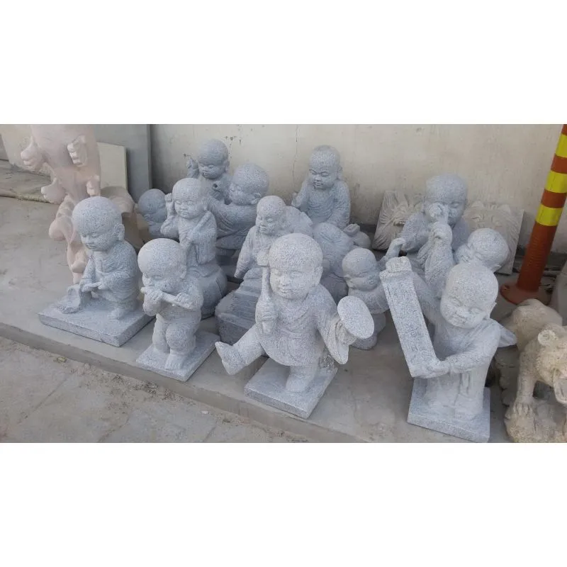 Handmade Stone Statue Figure Carving Little Monk Stone Figures for Garden Decoration