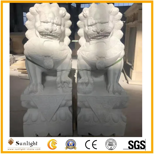 High Quality Natural Pink Marble Lion Statue for Garden Decoration
