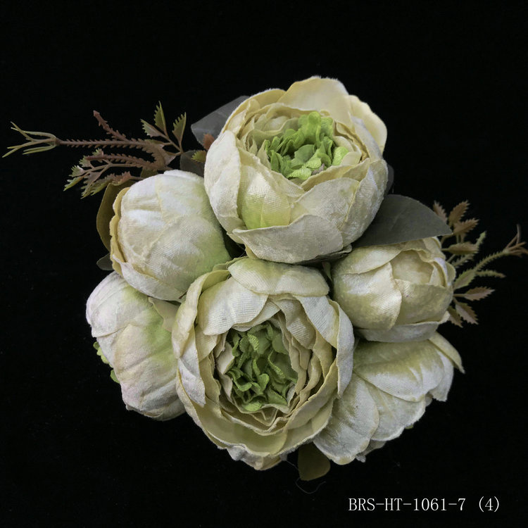 High Quality Simulation Peony Flowers Artificial Silk Velvet 7 Heads for Wedding and Home Decoration