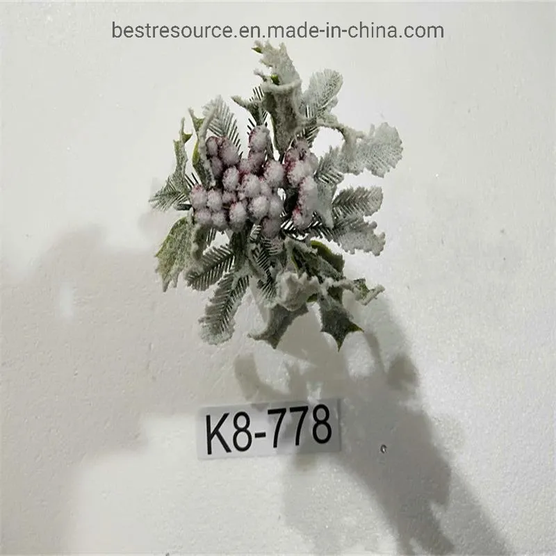 Hot Sell Artificial Christmas Flowers White Christmas Floral Picks