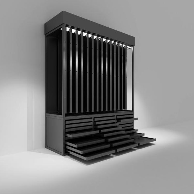 Metal siding Vertical Ceramic Display Rack shelf