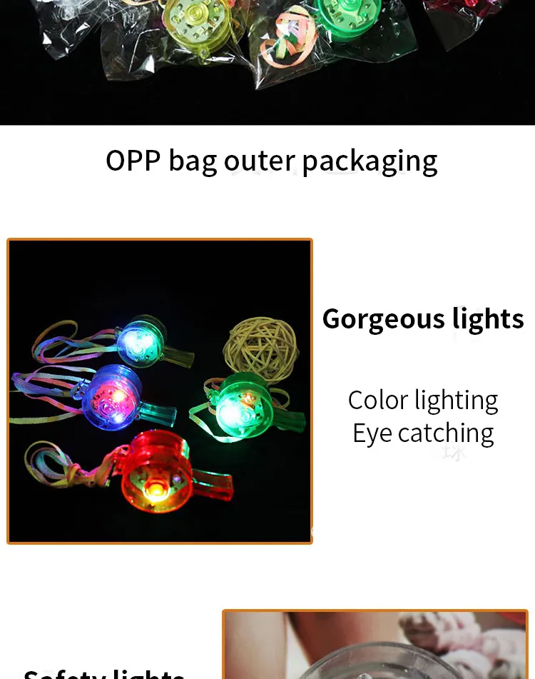 Kids Plastic Toy Luminous Whistle with Different Color