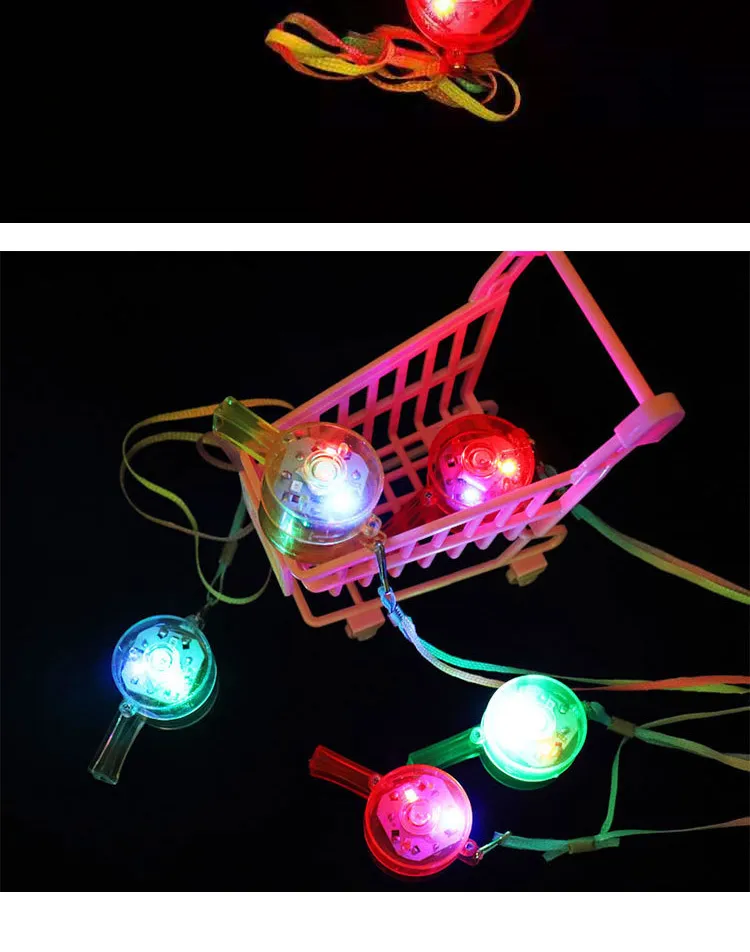 Kids Plastic Toy Luminous Whistle with Different Color