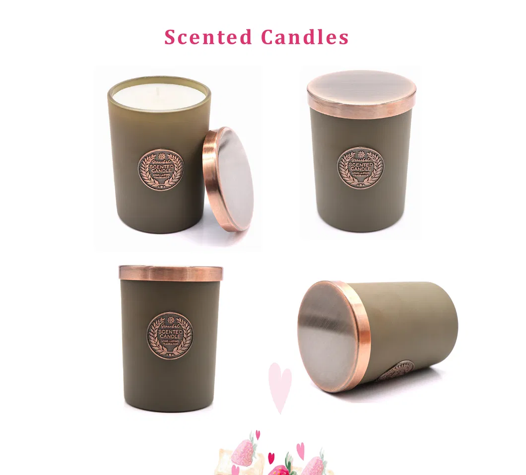 Large Glass Jar Natural Soy Wax Scented Candle with Lid