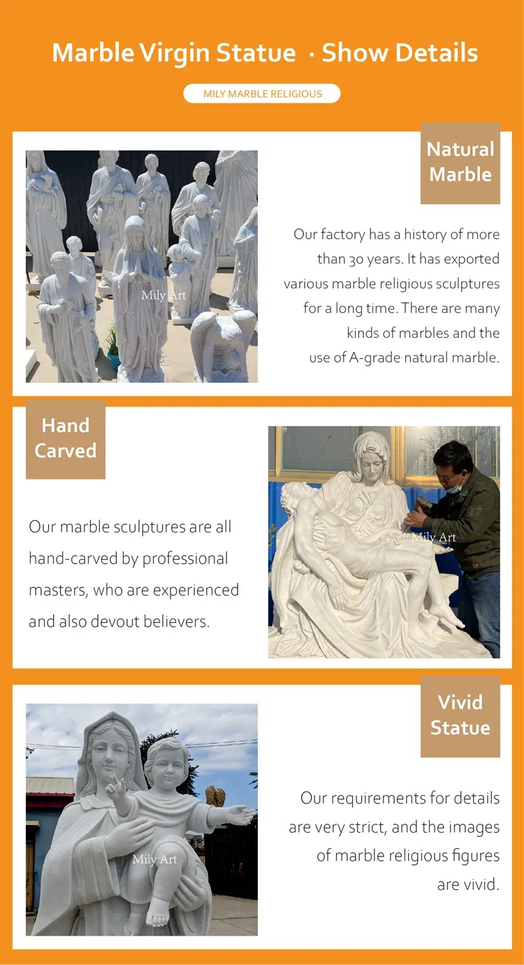 Life Size Outdoor Natural Marble Our Lady of Guadalupe Statues