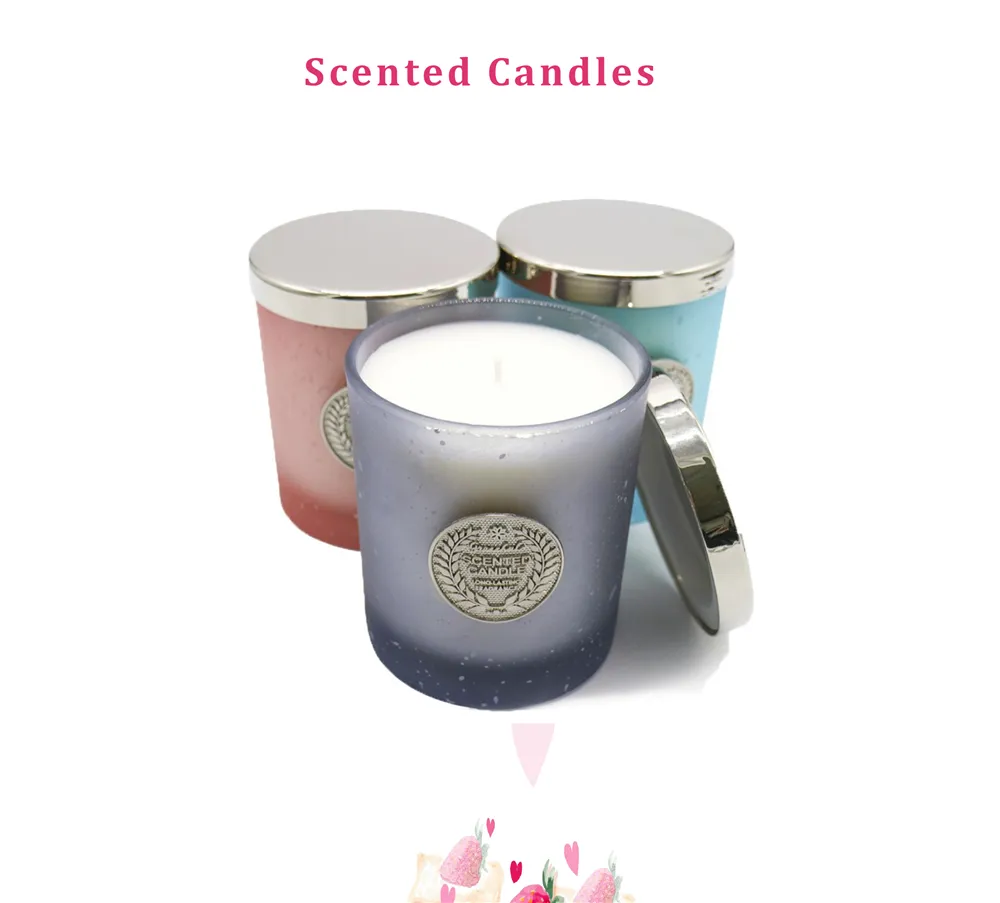 Luxury Frosted Glass Jar Candles Scented Candles for Home Decor