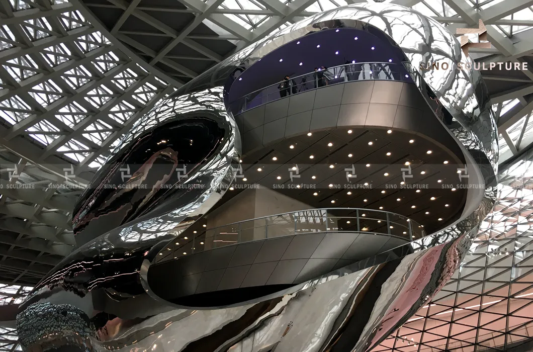 Magnificent Large Mirror Polishing Stainless Steel Sculpture at Mocape