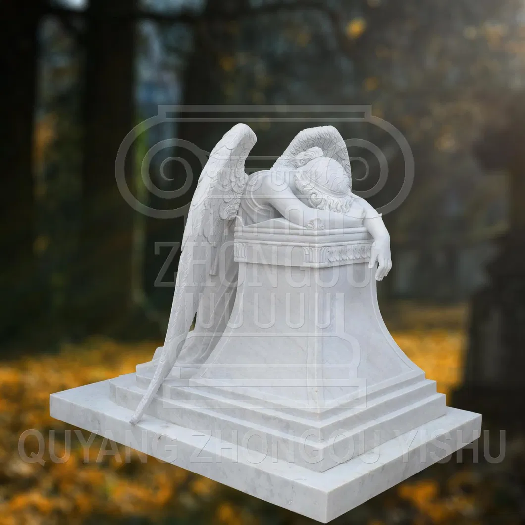 Marble Statue of Weeping Angel, Angel Sculpture Monument