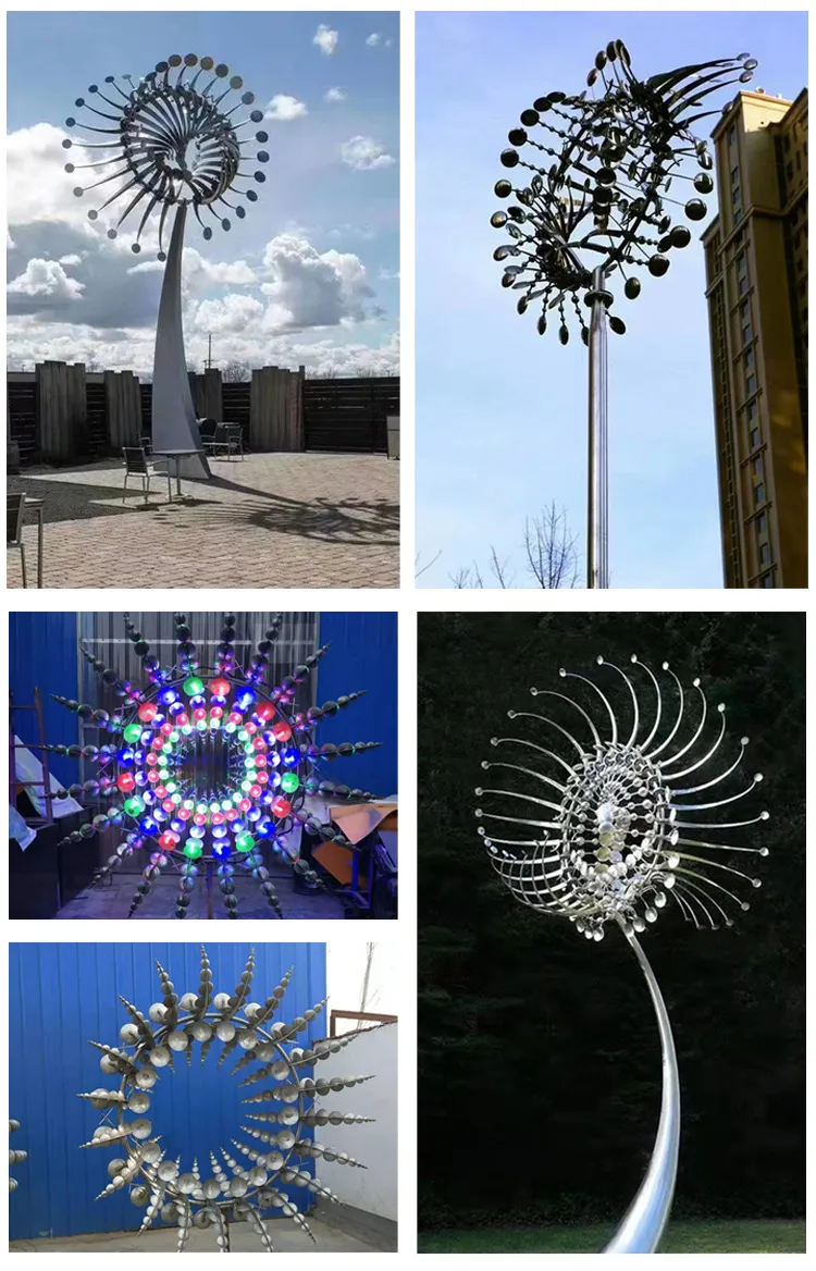 Metal Wind Spinner Kinetic Parts Sculpture for Outdoor Beach Decoration
