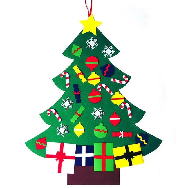 Modern Home Decorations Ornaments DIY Felt Christmas Tree with Ornament Set