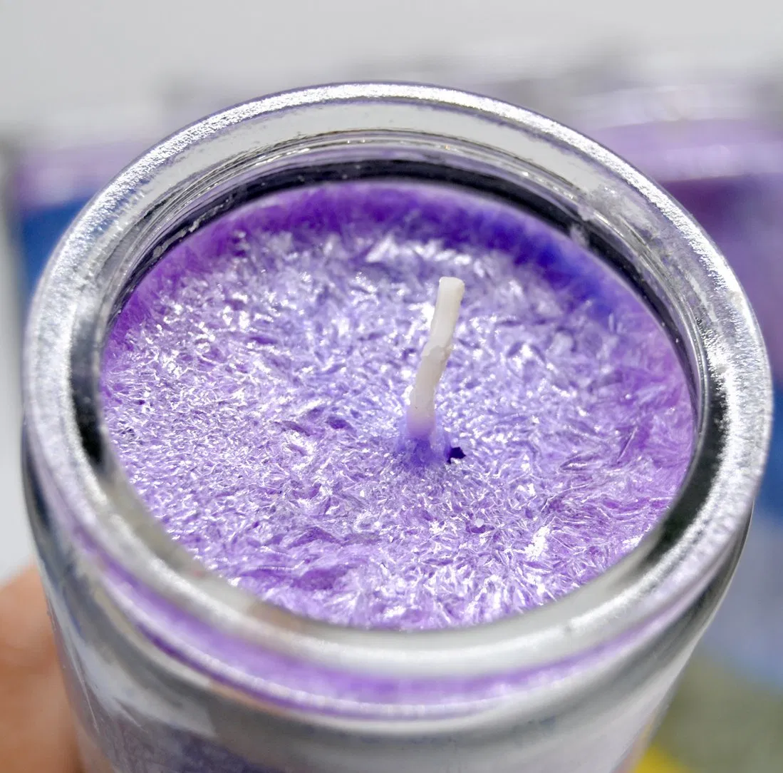 Multi Color Chakra Glass Prayer Devotional Hand Poured Premium Wax Candle