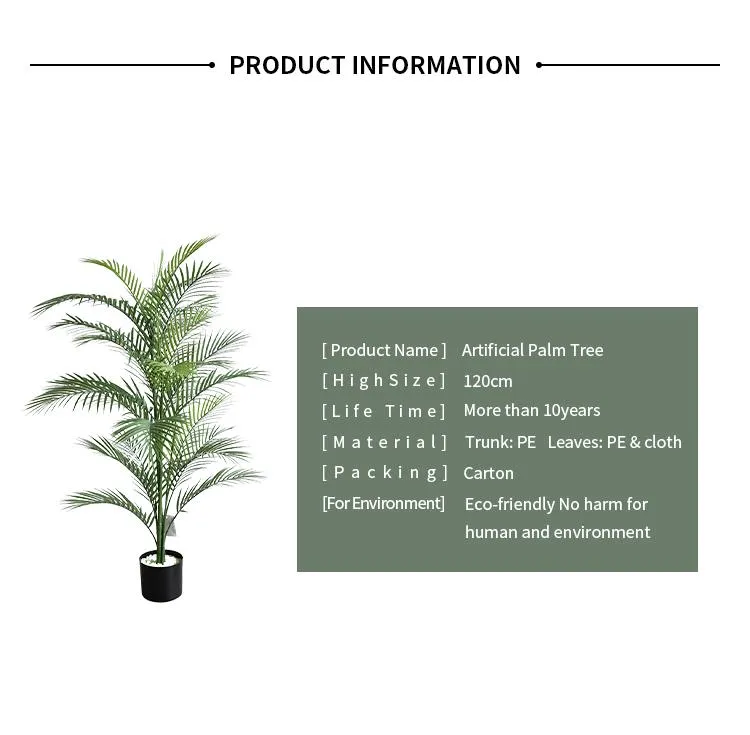 New Designed Plastic Artificial Plant Artificial Palm Leaf Trees for Indoor Decoration