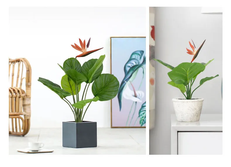 New Mini Flower Potted Plant Green Small Potted Simulation Artificial Flowerf Auspicious Bird Plant