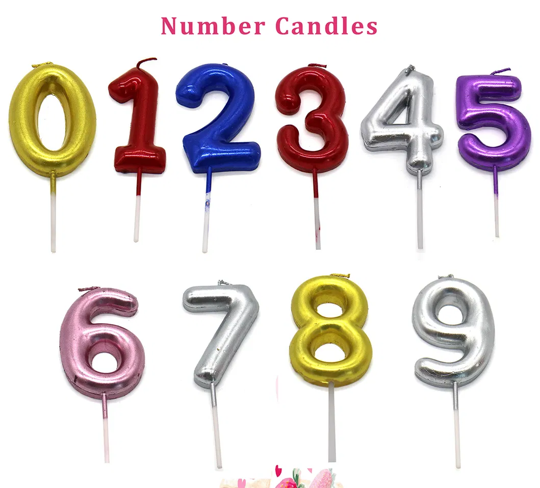Number 0-9 Birthday Cake Numeral Candles for Birthday Cake Decoration