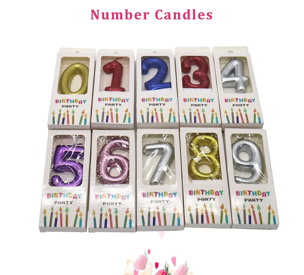 Number 0-9 Birthday Cake Numeral Candles for Birthday Cake Decoration