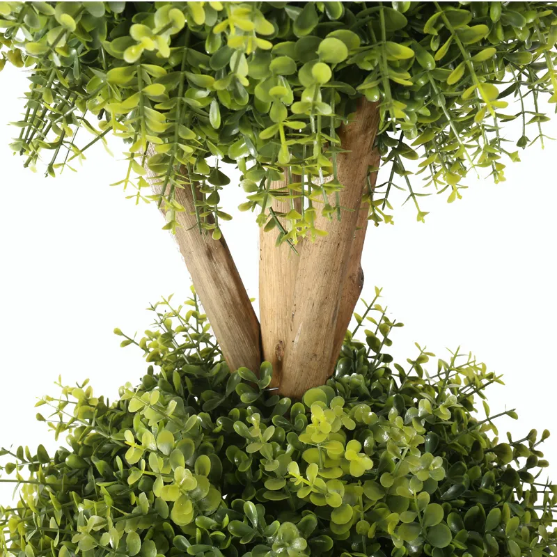 Outdoor Decoration Artificial Bonsai Tree Large Greenery with Pot Three Ball Bonsai for Garden Decor