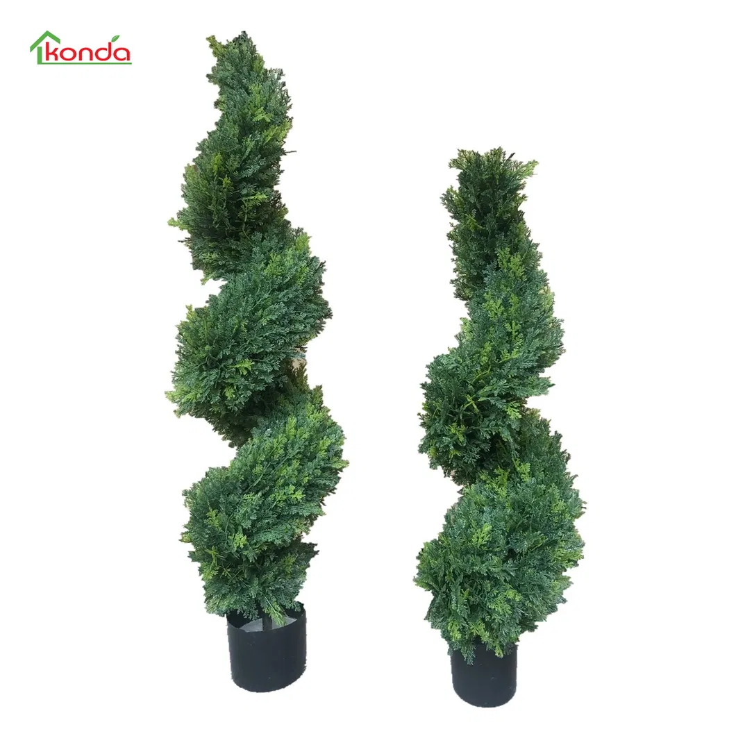 Outdoor Plastic Artificial Boxwood Spiral Topiary Artificial Spiral Tree Plant