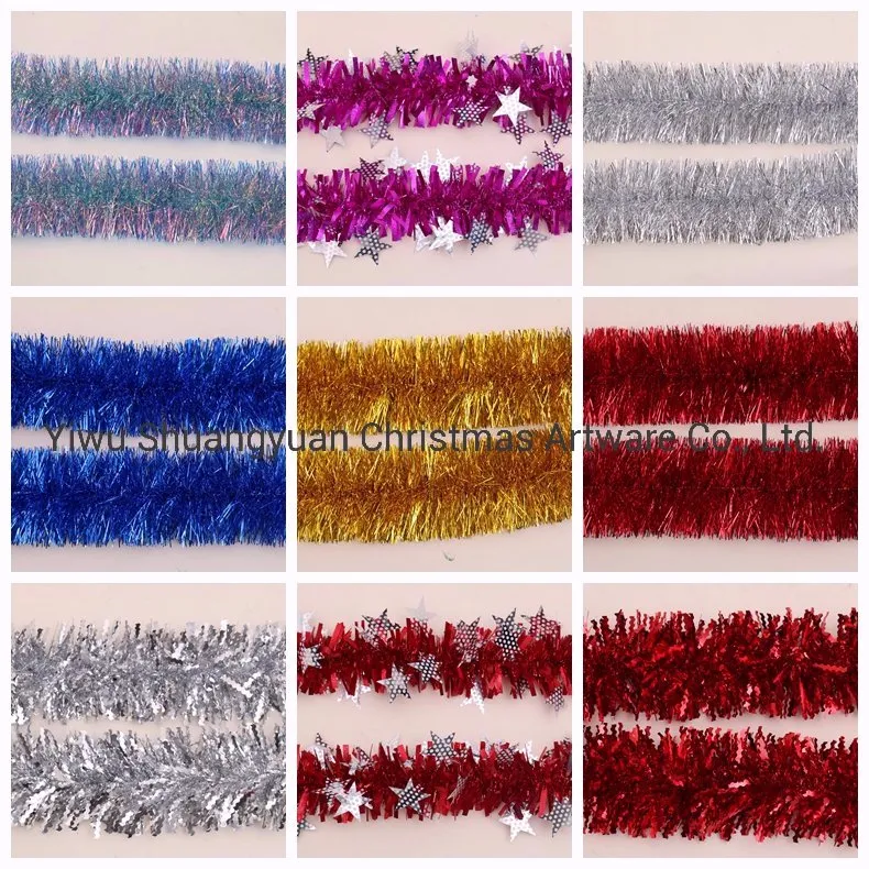 Pet Material Tree Hanging Ornaments Home Decoration Tinsel Garland