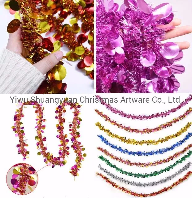 Pet Material Tree Hanging Ornaments Home Decoration Tinsel Garland