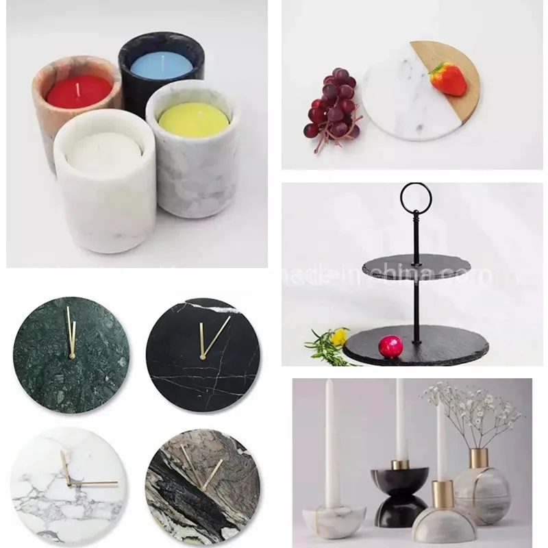 Pillar Marble Handicraft Tabletop Candle Holder