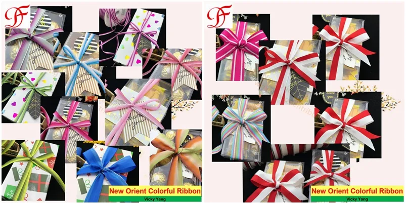 Polyester Printing Double/Single Face Satin Ribbon Sheer Organza Ribbon Taffeta Gingham Hemp Ribbon Metallic Ribbon for Gifts/Christmas/Xmas/Packing/Wrapping