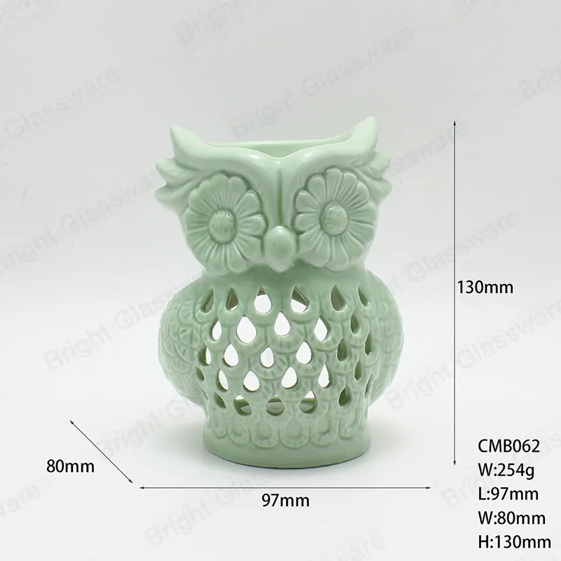Pretty Ceramic Candle Holder Owl Shape Hollow Ceramic Candle Candle Holder for Bulk Sell