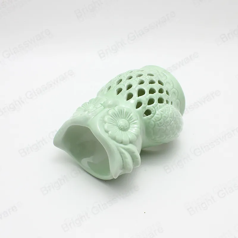 Pretty Ceramic Candle Holder Owl Shape Hollow Ceramic Candle Candle Holder for Bulk Sell