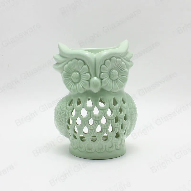 Pretty Ceramic Candle Holder Owl Shape Hollow Ceramic Candle Candle Holder for Bulk Sell